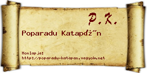 Poparadu Katapán névjegykártya
